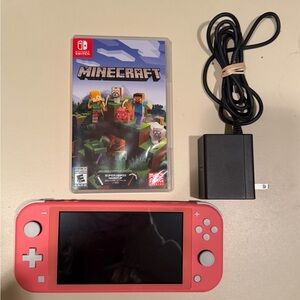 Nintendo Switch Lite Pink Console with Minecraft